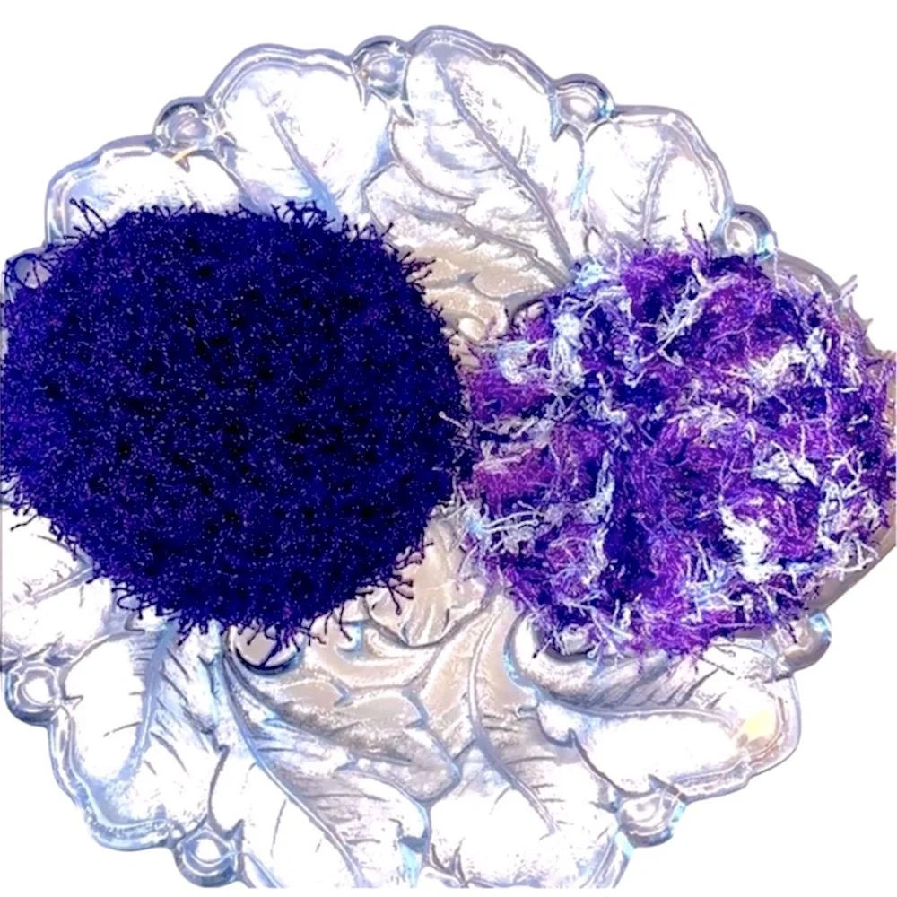 HAND CRAFTED Purple Crochet Polyester Reusable Kitchen Or Bath Scrubbing Pads